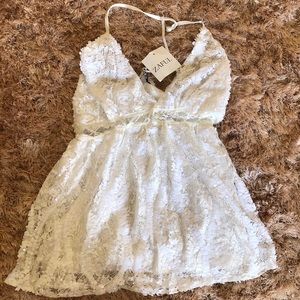 Zaful White Lace and Sequin Dress